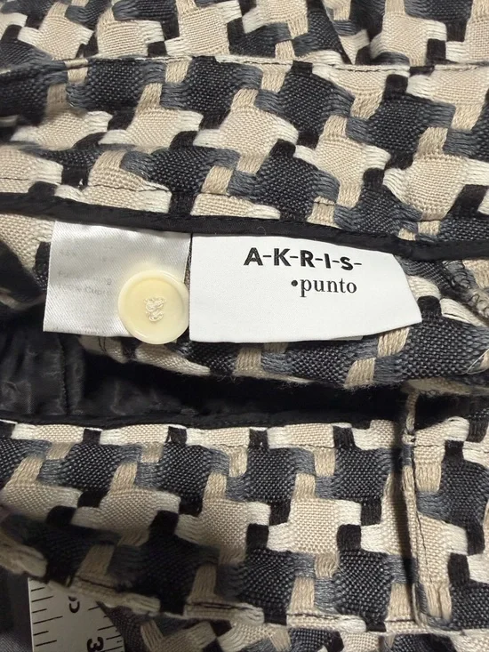 Akris Punto Black and Cream Houndstooth Wide-Leg Pants - Picture 5 of 6